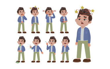 Sick people with different symptoms