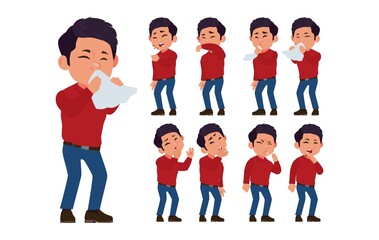 Fototapeta premium Sick people with different symptoms