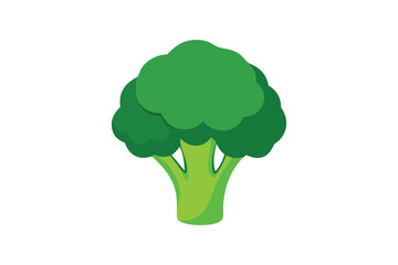 Cute Broccoli  vector art illustration