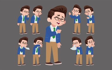 Obraz premium Sick people with different symptoms