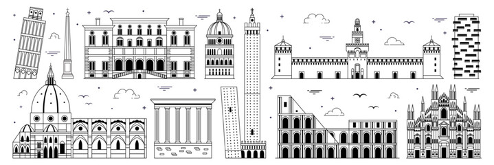 Italy Iconic Buildings and Architectural Symbols © krugli