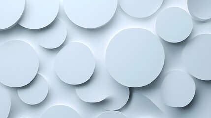White circles with shadows. abstract pattern for web or print template white background, brochure cover or app. Material style. Geometric 3D illustration. 