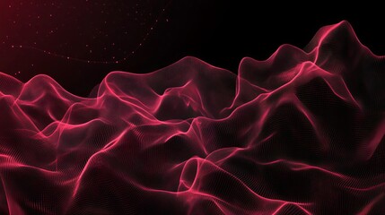 Fototapeta premium An abstract wave background featuring a network of connecting dots and lines, creating a polygonal structure. 