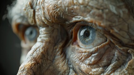 Close-Up of a Wrinkled Eye: A Glimpse into the Passage of Time