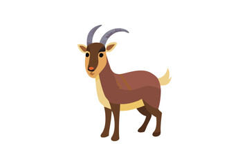 Cute Goat vector art illustration