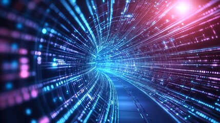 Fototapeta premium A futuristic abstract background featuring dynamic lines representing networks, big data, data centers, and servers.