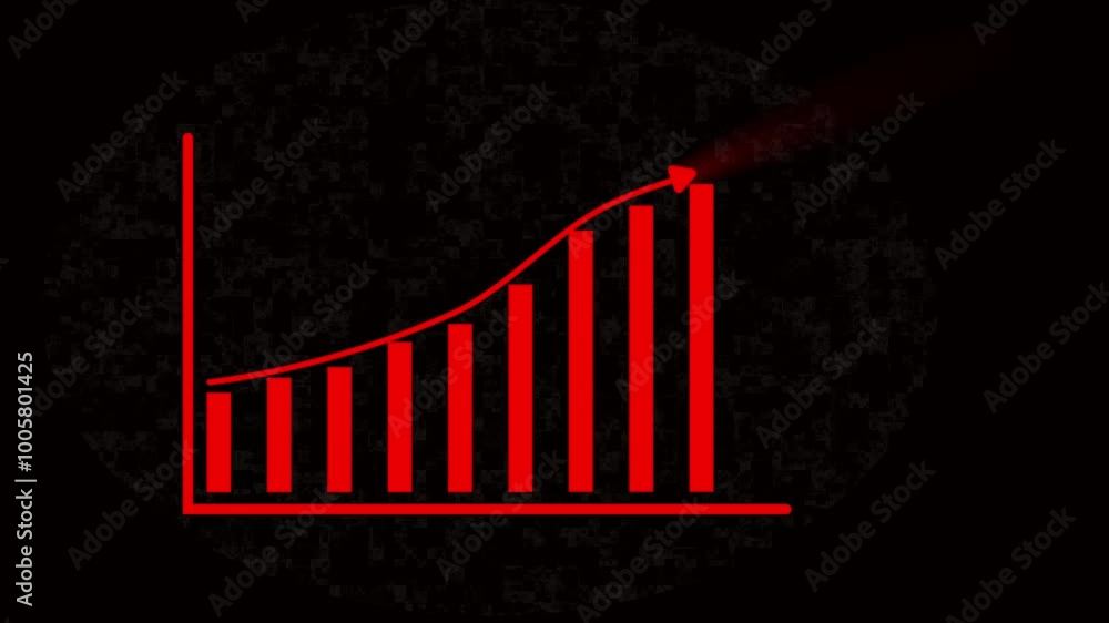 Aufkleber hi-tech style business concept technology chart with grid. finance business graph chart with upward 
