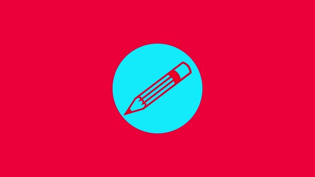 Animated of pencil icon. pen icon animation concept 4k