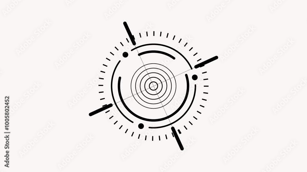 Poster circle hud technological futuristic elements.sci fi circle elements appearing and disappearing withi