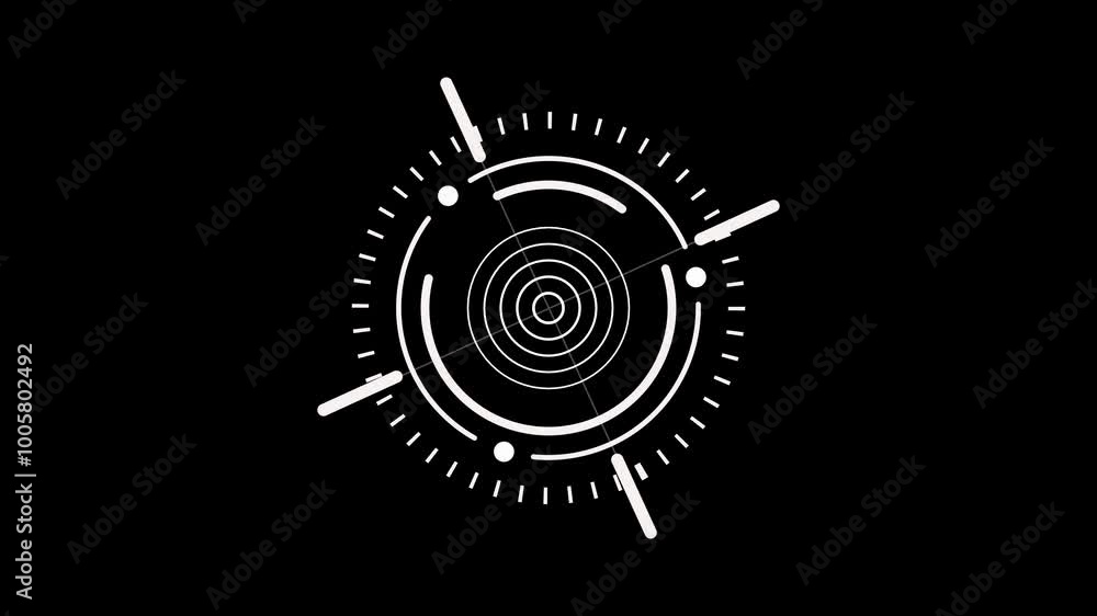 Poster circle hud technological futuristic elements.sci fi circle elements appearing and disappearing withi