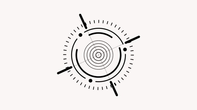 Circle HUD technological futuristic elements.Sci Fi circle elements appearing and disappearing within 10 sec.Technological HUD template. Hud interface template, Futuristic and technology concept, Holo