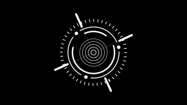 Circle HUD technological futuristic elements.Sci Fi circle elements appearing and disappearing within 10 sec.Technological HUD template. Hud interface template, Futuristic and technology concept, Holo