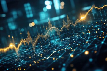Stock Market and Forex Trading Graph Background with Financial Data