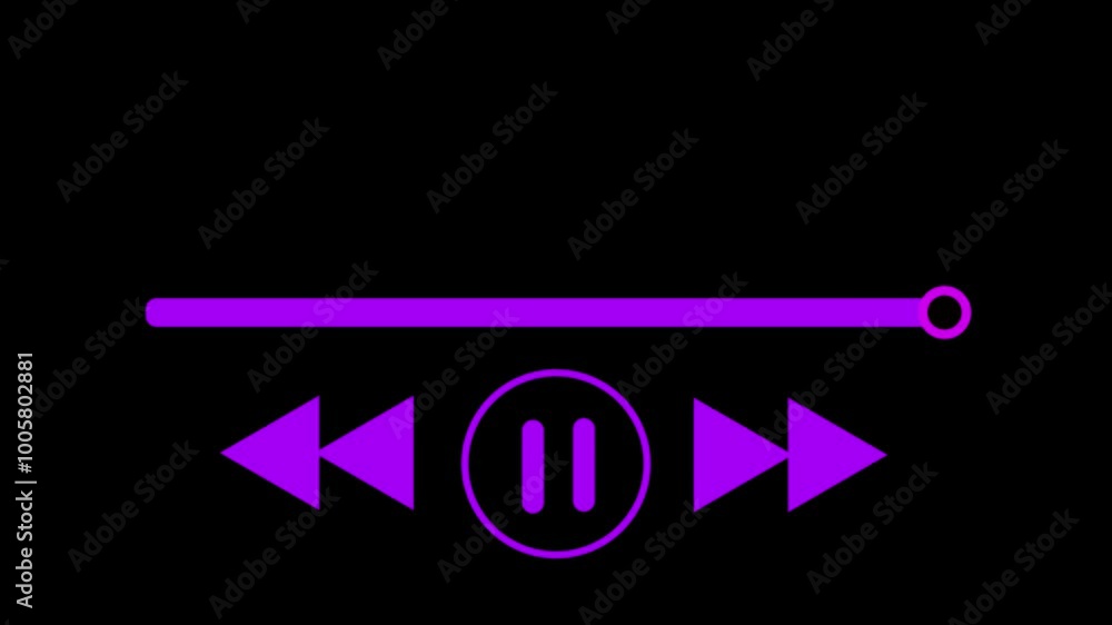 Poster video, audio neon play button icon animation. glowing play button animation.play button icon animati