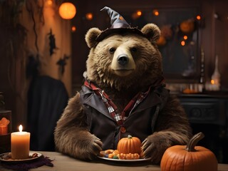 halloween pumpkin with Bear.
