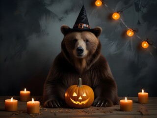 halloween pumpkin with Bear.