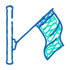 pole flag start doodle icon sketch vector. pole flag start sign. isolated symbol illustration