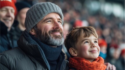 Obraz premium St Andrew's Day, Joyful Father and Son Enjoying a Game Together