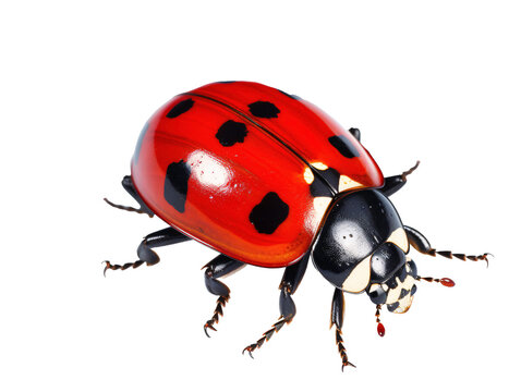 a close up of a ladybug