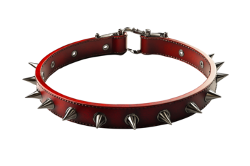 Leather choker isolated on transparent background. Generative AI	