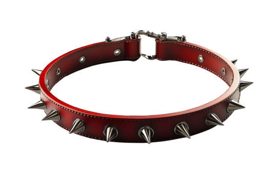 Leather choker isolated on transparent background. Generative AI	