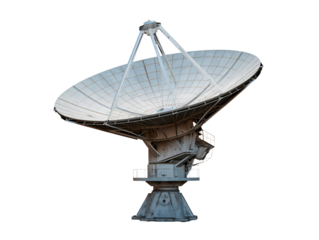 a large satellite dish on a white background