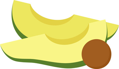 Avocado slice vector.
Fresh avocado slices vector isolated.