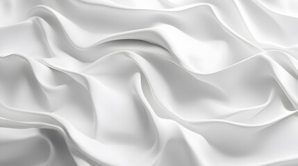 Obraz premium 3d render, abstract background with folded textile, white cloth macro, fashion wallpaper wavy layers. 
