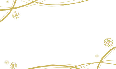 金色の和風背景フレーム素材