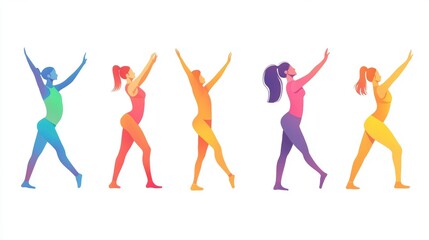 Stretching Exercises Concept Illustration with Cute Flat Characters