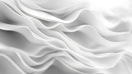 3d render, abstract background with folded textile, white cloth macro, fashion wallpaper wavy layers. 
