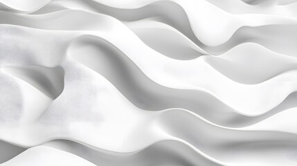 Fototapeta premium 3d render, abstract background with folded textile, white cloth macro, fashion wallpaper wavy layers. 