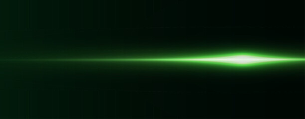 Light green effect reflections, neon illumination in white colors. Bright light lens. Police light effects, lines. Shiny stars, glowing sparks on a black background. Vector green light effect