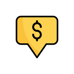 Chat bubble with dollar signs. Finance icon vector illustration.