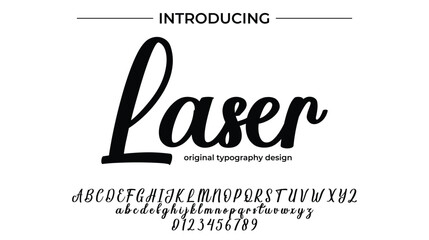Laser Font Stylish brush painted an uppercase vector letters, alphabet, typeface