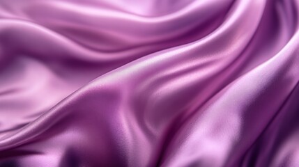 A close-up of flowing lavender silk fabric, showcasing its smooth texture and sheen.