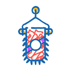 pennant flag start doodle icon sketch vector. pennant flag start sign. isolated symbol illustration