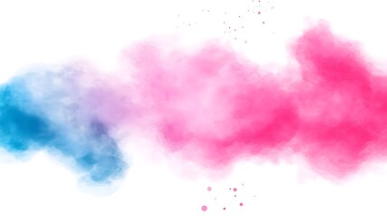 Abstract Watercolor Background with Blue and Pink Clouds