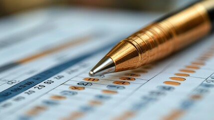 Fototapeta premium Detailed accounting spreadsheet with income and expense categories, numbers, and charts