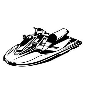 recommend clip art: Jet Ski | Personal Watercraft | Watercraft | Skidoo | Water Scooter | Water Ski | Water Motor | Wave Runner | Original Illustration | Vector and Clipart | Cutfile and Stencil