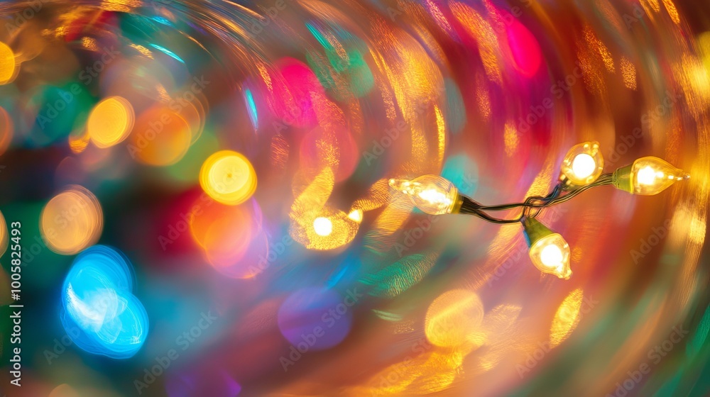Poster a dynamic and vibrant abstract background featuring colorful bokeh lights, creating a festive and ce