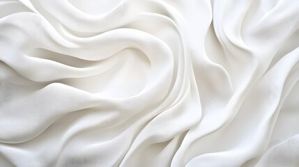 Obraz premium 3d render, abstract background with folded textile, white cloth macro, fashion wallpaper wavy layers. 