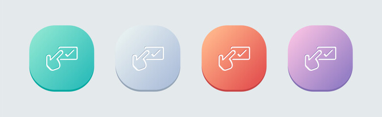 Confirm line icon in flat design style. Approved signs vector illustration.