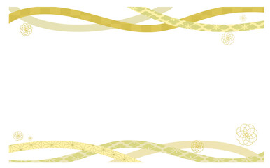 金の和柄フレーム背景