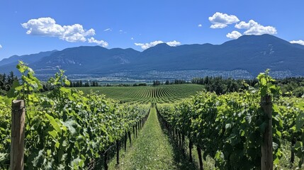 The lush vineyards at GranMonte Vineyard and Winery, with scenic views of the surrounding mountains.