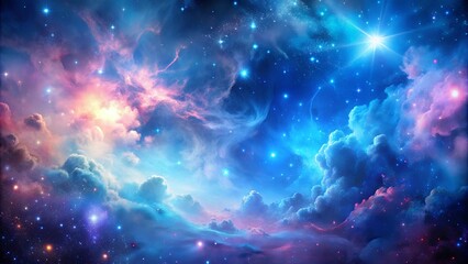 Fototapeta premium Celestial Dreamscape with Vivid Hues of Pink, Blue, and White