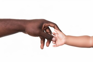 A touching image of an adult and a child's hand gently connecting, representing care, love, and the bond between generations across diverse backgrounds.