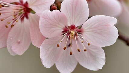 Naklejka premium Close-Up of Cherry Blossom Petals