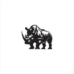 African Rhinocerous Animal Silhouette