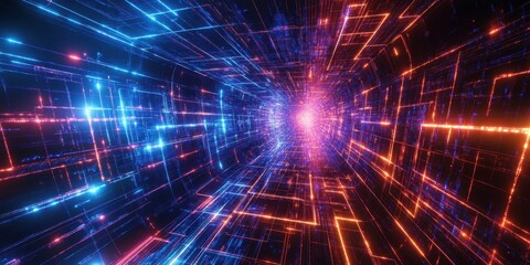 Obraz premium a tunnel of neon lights